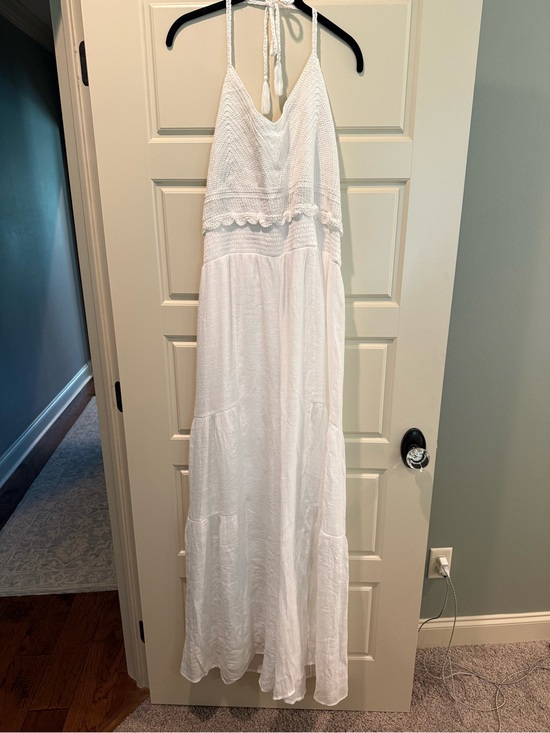Fashion Nova Pants - Fashion Nova White Jumpsuit with Crochet Bodice
